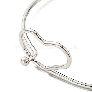 201 bracelet coeur enroulé en fil d'acier inoxydable(BJEW-E079-03P)-3