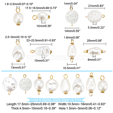 Elite 80Pcs 8 Style Acrylic Pendants(FIND-PH0003-43)-5