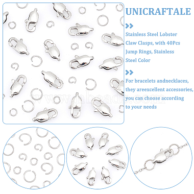 16Pcs 304 Stainless Steel Lobster Claw Clasps(DIY-UN0004-95)-5