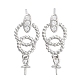 Rhodium Plated 925 Sterling Silver Micro Pave Cubic Zirconia Stud Earring Findings(EJEW-B038-17P)-1