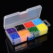 8 Color PE DIY Melty Beads Fuse Beads Refills, Tube, Mixed Color, 3~3.3x2.5~2.6mm, about 295pcs/compartment, 2360pcs/box(DIY-X0241-01-B)