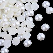 ABS Plastic Cabochons, Imitation Pearl, Half Round, Beige, 4x2mm, about 10000pcs/bag(OACR-S012-4mm-Z24)