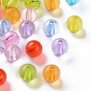 Transparent Acrylic Beads, Round, Mixed Color, 10x9mm, Hole: 2mm, about 940pcs/500g(MACR-S370-A10mm)