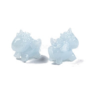 Opaque Resin Beads, Imitation Jade, Unicorn, Light Blue, 18x23x14.5mm, Hole: 1.5mm(RESI-N038-01C)