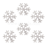 Self Adhesive Glitter Rhinestone Sticker, Snowflake, Crystal, 80x89x1.5mm, 6pcs/box(DIY-FG0001-35)