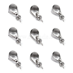 Brass Cup Pearl Peg Bails Pin Pendants, For Half Drilled Beads, Platinum Color-6mm, hole: about 3mm(X-KK02)