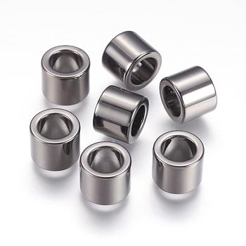 304 Stainless Steel Beads, Column, Gunmetal, 10x8mm, Hole: 6.5mm