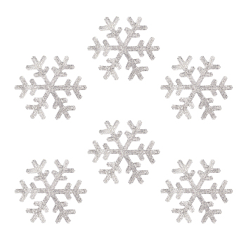 Self Adhesive Glitter Rhinestone Sticker, Snowflake, Crystal, 80x89x1.5mm, 6pcs/box