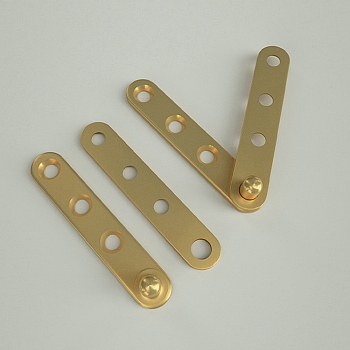 Brass Rotation Hidden Door Pivot Hinge, for Wardrobe Door and Table Accessories, Golden, 59x11x2mm and 59x11x11mm, Hole: 4mm, 4pcs/set