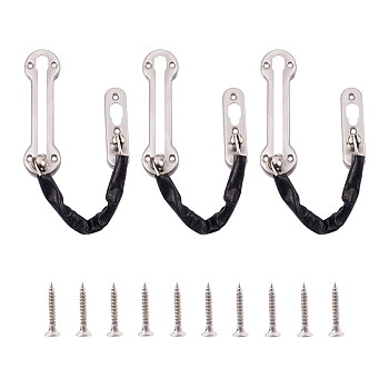 Stainless Steel Swing Bar Door Lock, Anti-Theft Clasp Back Locking Accessories, Stainless Steel Color, 128x35x8.5mm, Hole: 4mm