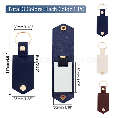 3Pcs 3 Colors Sublimation Keychain Blanks(KEYC-GA0001-34B)-2