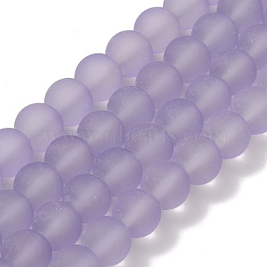Medium Purple Round Glass Beads