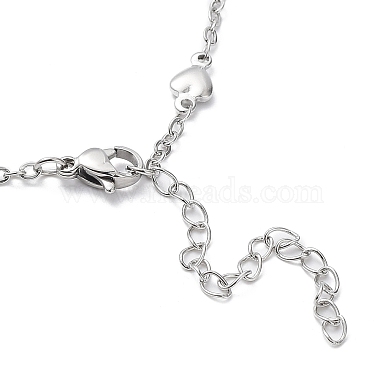 304 collar de cadena de eslabones de corazón de acero inoxidable(NJEW-K249-09P)-3