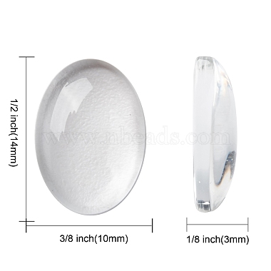 Transparent Oval Glass Cabochons(GGLA-R022-14x10)-2