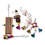 Pet Supplies Sets, Including 1 Set Parrot Toys Set, 1Pc Calcium Carbonate Grinding Stone and 1Pc Wooden Hanging Accessories, Mixed Color, 135~162mm, 3pcs/set(AJEW-GA0003-36)