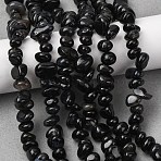 Natural Black Agate Beads Strands, Chip, Dyed & Heated, Tumbled Stone, 4.6~8x6.5~13.5x5.3~8mm, Hole: 1mm, 32.28''(82cm)(G-L655-A01-01A)