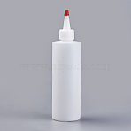 Plastic Glue Bottles, Bottle Caps Through-hole, White, 5x19.5cm, capacity: 250ml(DIY-WH0053-01-250ml)