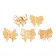 Natural Yellow Shell Charms, Butterfly, 35x35x2.5mm, Hole: 1.6mm(SSHEL-R144-36)
