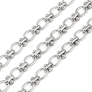 Tarnish Resistant 304 Stainless Steel Link Chain, Unwelded, with Spool, Stainless Steel Color, 9.8x7x1.5mm(CHS-H028-03P-01)