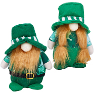2Pcs 2 Style Saint Patrick's Day Cloth Gnome Faceless Doll, for Home Party Ornaments Decorations, Green, 190x125x80mm, 1pc/style(DJEW-GF0001-63)