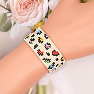Miyuki Seed Braided Bead Bracelet, Wide Band Friendship Bracelet for Women, Colorful, 11 inch(28cm)(BJEW-P269-36)