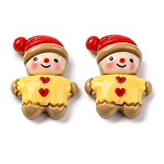 Christmas Theme Resin Cabochons, Human, 24x18.5x7.5mm(RESI-R451-01G)