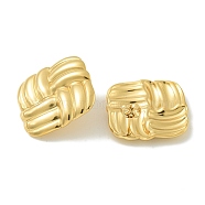 Ion Plating(IP) 304 Stainless Steel Earrings, knit, Golden, 32x32mm(EJEW-G400-26G)