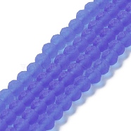 Transparent Glass Beads Strands, Faceted, Frosted, Rondelle, Medium Purple, 6x4.5mm, Hole: 1.4mm, about 86pcs/strand, 16.14 inch(41cm)(X1-EGLA-A034-T6mm-MD31)