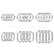 WADORN 24Pcs 6 Style Zinc Alloy Spring Gate Rings, Oval & O Ring, Platinum, 4pcs/style(FIND-WR0003-72)