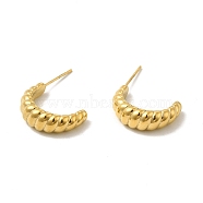 304 Stainless Steel Stud Earing, Crescent Moon, Golden, 17.5x6x13mm, Pin: 0.8mm(STAS-P319-38G)