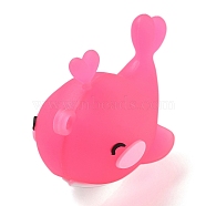 PVC Pendants, Whale, Hot Pink, 48x27x35mm, Hole: 3mm(FIND-R001-02C)