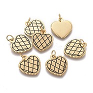 316 Surgical Stainless Steel Pendants, with Jump Rings and Enamel, Heart, Black, Golden, 16.7x15x0.8mm, Hole: 3.6mm(STAS-I164-013G)