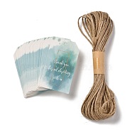 Paper Hang Gift Tags, with Jute Twine, Thanksgiving Themed, Green, 7x4x0.03cm, Hole: 5mm, 50pcs/bag(CDIS-P006-B02)