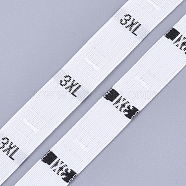 Clothing Size Labels(3XL), Sewing Fabric Band, Garment Accessories, Size Tags, White, 12.5mm, about 10000pcs/bag(OCOR-S120B-01)
