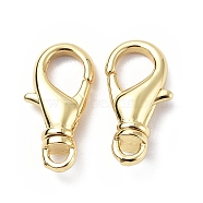 Eco-Friendly Rack Plating Brass Lobster Claw Clasps, Long-Lasting Plated, Lead Free & Cadmium Free, Real 18K Gold Plated, 16x8x5mm, Hole: 1.6mm(KK-F845-13G)