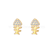 Cute Stainless Steel Animal Fish Bone Stud Earrings for Daily Wear(UW5406-1)