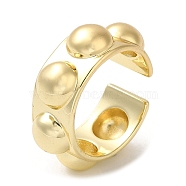 Brass Open Cuff Rings, Multi-Ball Ring, Anxiety Wide Band Ring for Women, Real 18K Gold Plated, 9.5mm, Inner Diameter: 17.8mm(RJEW-Q778-16G)