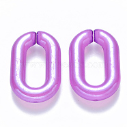 Imitation Jelly Acrylic Linking Rings, Quick Link Connectors, for Cable Chains Making, Pearlized, Oval, Medium Orchid, 31x19.5x5.5mm, Inner Diameter: 19.5x7.5mm(OACR-S036-006A-F03)