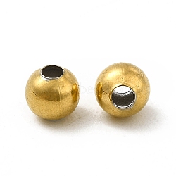 304 Stainless Steel Round Beads, Golden, 4x3.5mm, Hole: 1.5mm(X-STAS-P319-09A-G)