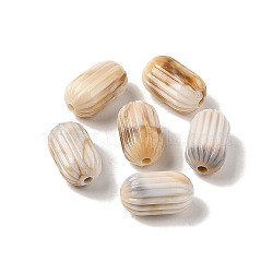 Two Tone Opaque Acrylic Beads, Imitation Gemstone, Oval, WhiteSmoke, 14x8x8mm, Hole: 1.8mm, about 793pcs/500g(MACR-M044-22)