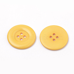 4-Hole Acrylic Buttons, Flat Round, Orange, 34x3mm, Hole: 3mm(BUTT-Q038-35mm-09)