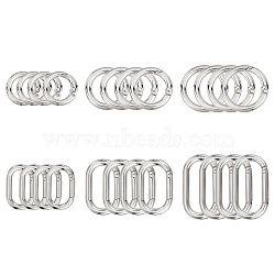 WADORN 24Pcs 6 Style Zinc Alloy Spring Gate Rings, Oval & O Ring, Platinum, 4pcs/style(FIND-WR0003-72)