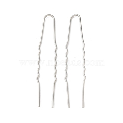 Brass Hair Sticks, Long-Lasting Plated, Rack Plating, Cadmium Free & Lead Free, Platinum, 60x11x1mm(KK-U057-18P)