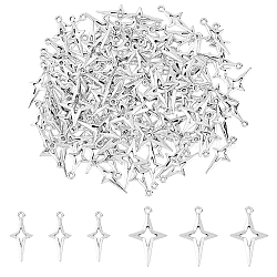 Tibetan Style Alloy Hollow Pendants, Star, Antique Silver, 23~27.5x10~17x1.7~2.5mm, Hole: 1.6~1.8mm(FIND-FH0008-99)