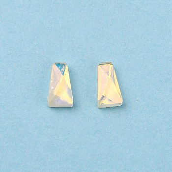 Flat Back Resin Rhinestone Cabochons, Nail Art Decoration Accessories, Faceted, Trapezoid, Colorful, 6x3.5x2mm