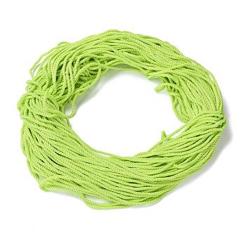 Polyester Cord, Twisted Cord, Green Yellow, 5mm, about 97~100m/bundle