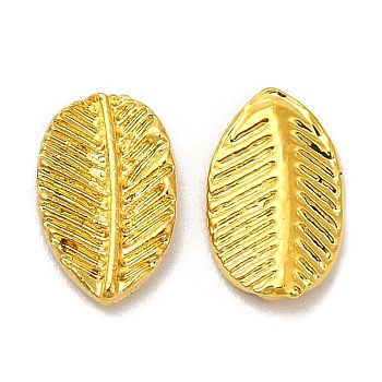 Alloy Cabochons, Nail Art Studs, Nail Art Decoartion Accessories, Leaf, Cadmium Free & Lead Free, Golden, 8x5mm