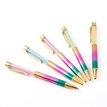 Ballpoint Pens, with Imitation Pearl Acrylic Beads, Mixed Color, 141x13x10mm