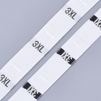 Clothing Size Labels(3XL), Sewing Fabric Band, Garment Accessories, Size Tags, White, 12.5mm, about 10000pcs/bag