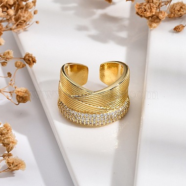 Bowknot Brass+Cubic Zirconia Cuff Rings